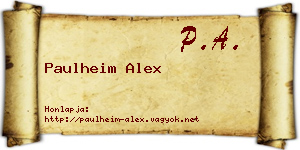 Paulheim Alex névjegykártya